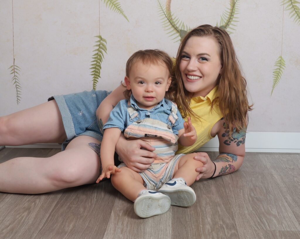Tia and Archer on floor.