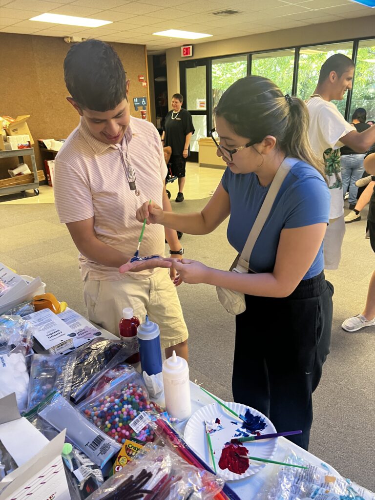 Camp tie-dye activity